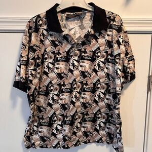 Como Sport Cobra Mens L Brown Golf Polo Short Sleeve Italy Vintage Cotton 90s